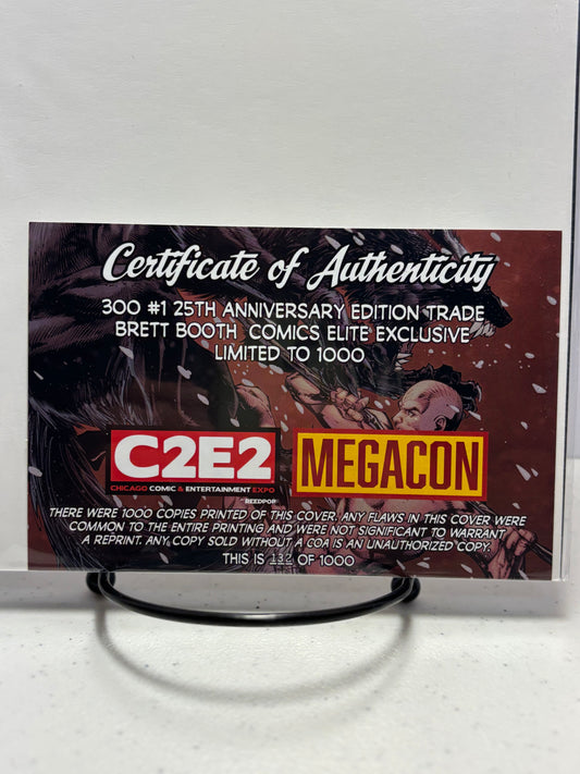 FRANK MILLER'S 300 # 1 BOOTH TRADE DRESS EXCLUSIVE 25TH ANNIVERSARY W/COA 132/1000