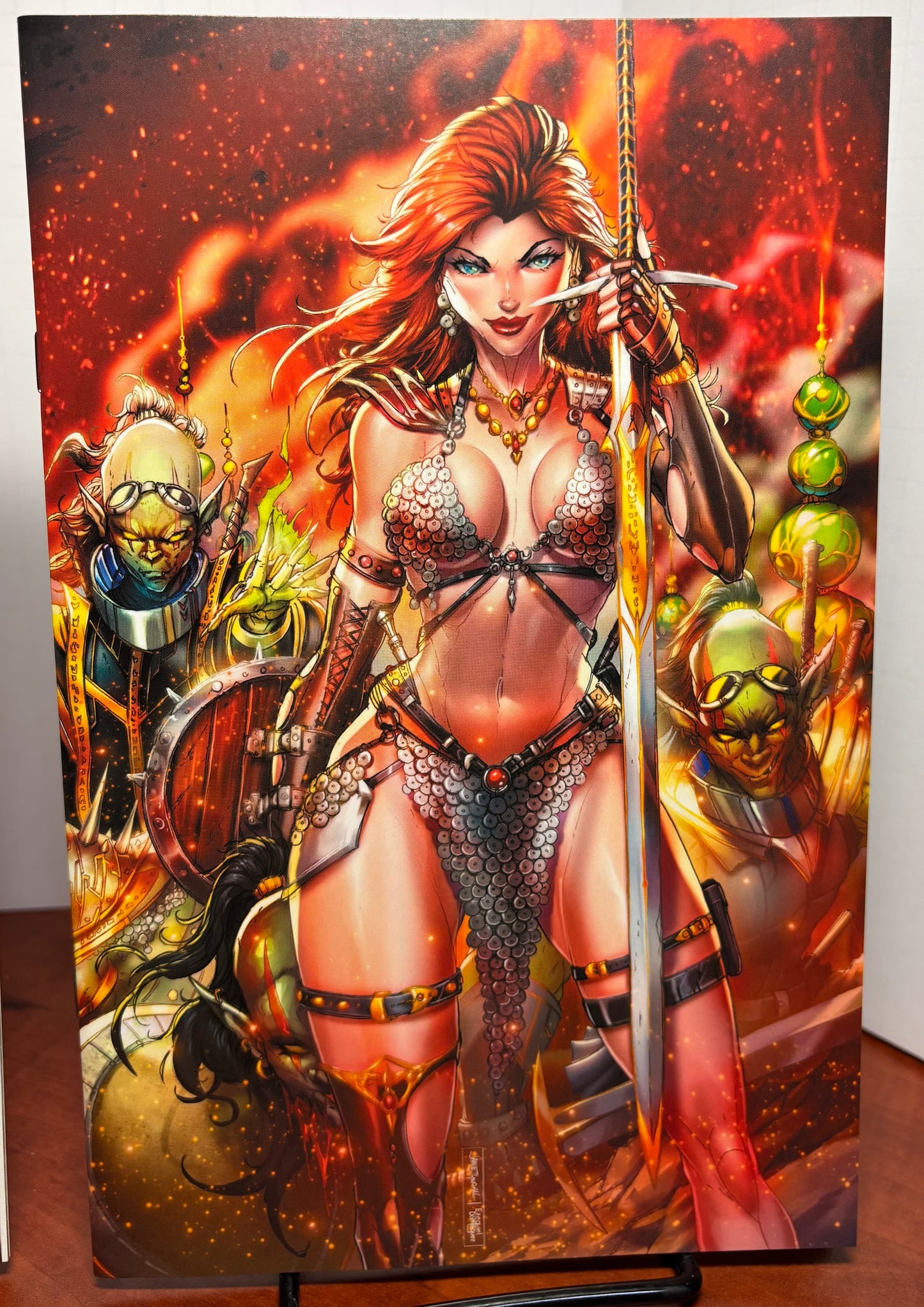 RED SONJA 1 & VAMPIRELLA 2 TYNDALL Virgin Red Variant C Set LTD 700 NM