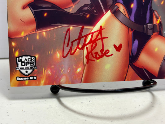 DOUBLE IMPACT #1 COURTNEY ROSE TRADE DRESS SIGNED BY COURTNEY ROSE NM