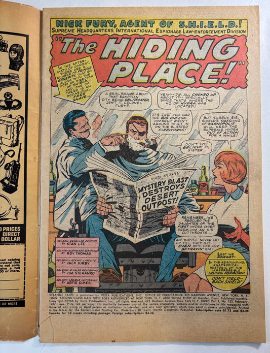 Strange Tales #153 (1966) Nick Fury Agent of SHIELD Doctor Strange Marvel Comics
