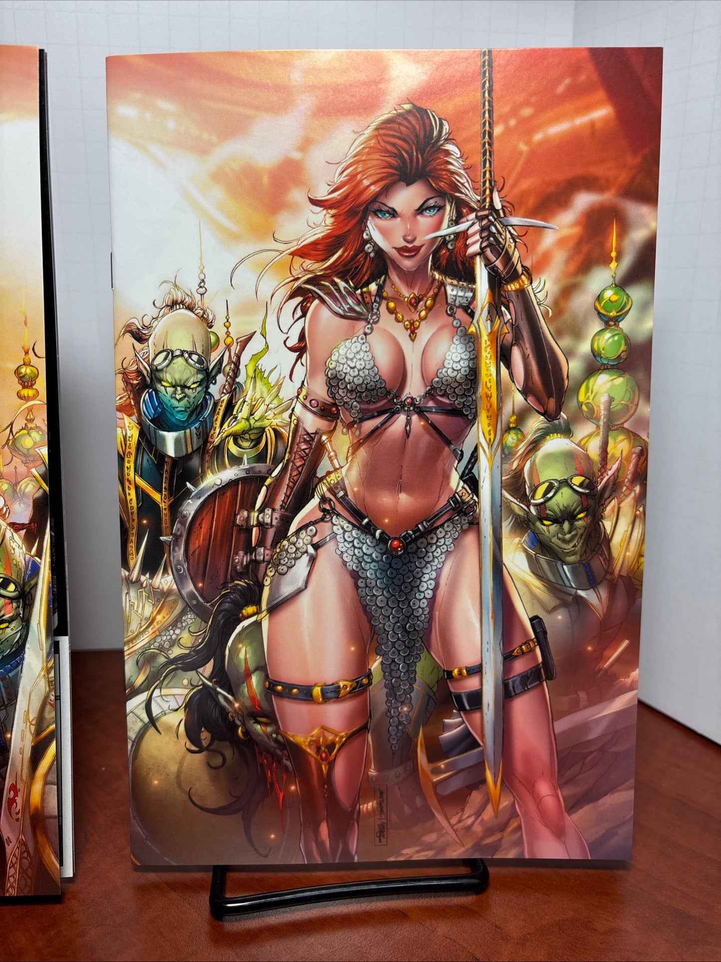 RED SONJA 1 & VAMPIRELLA 2 TYNDALL 616 Virgin Cave Variant A Set LTD 700