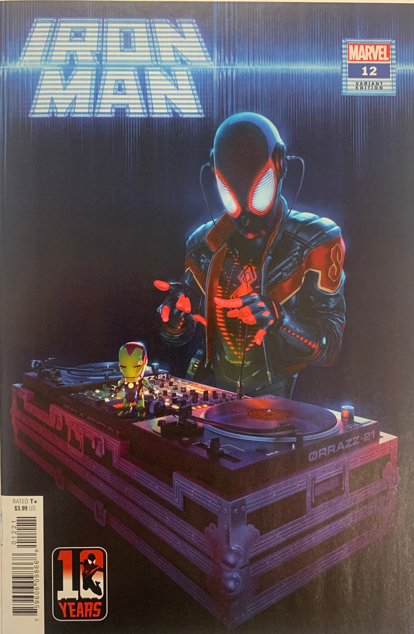 IRON MAN #12 RAHZZAH DJ MILES MORALES SPIDER-MAN 10TH ANNIVERSARY VARIANT NM (pre-owned)