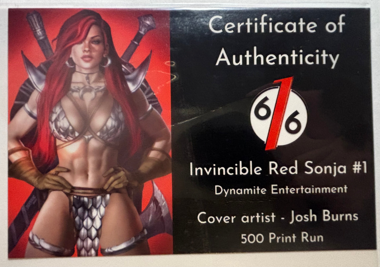 Invincible Red Sonja #1 Josh Burns Virgin Exclusive LTD 500 NM w/COA (pre-owned)