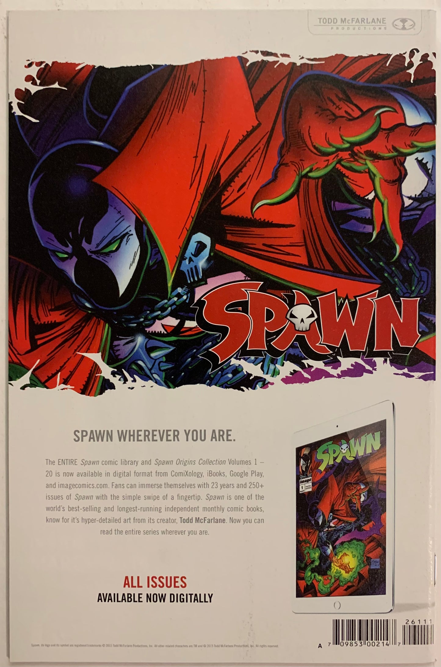 Spawn #261 Part 3 Satan Saga Wars Cover by Larsen and McFarlane Low Print Run