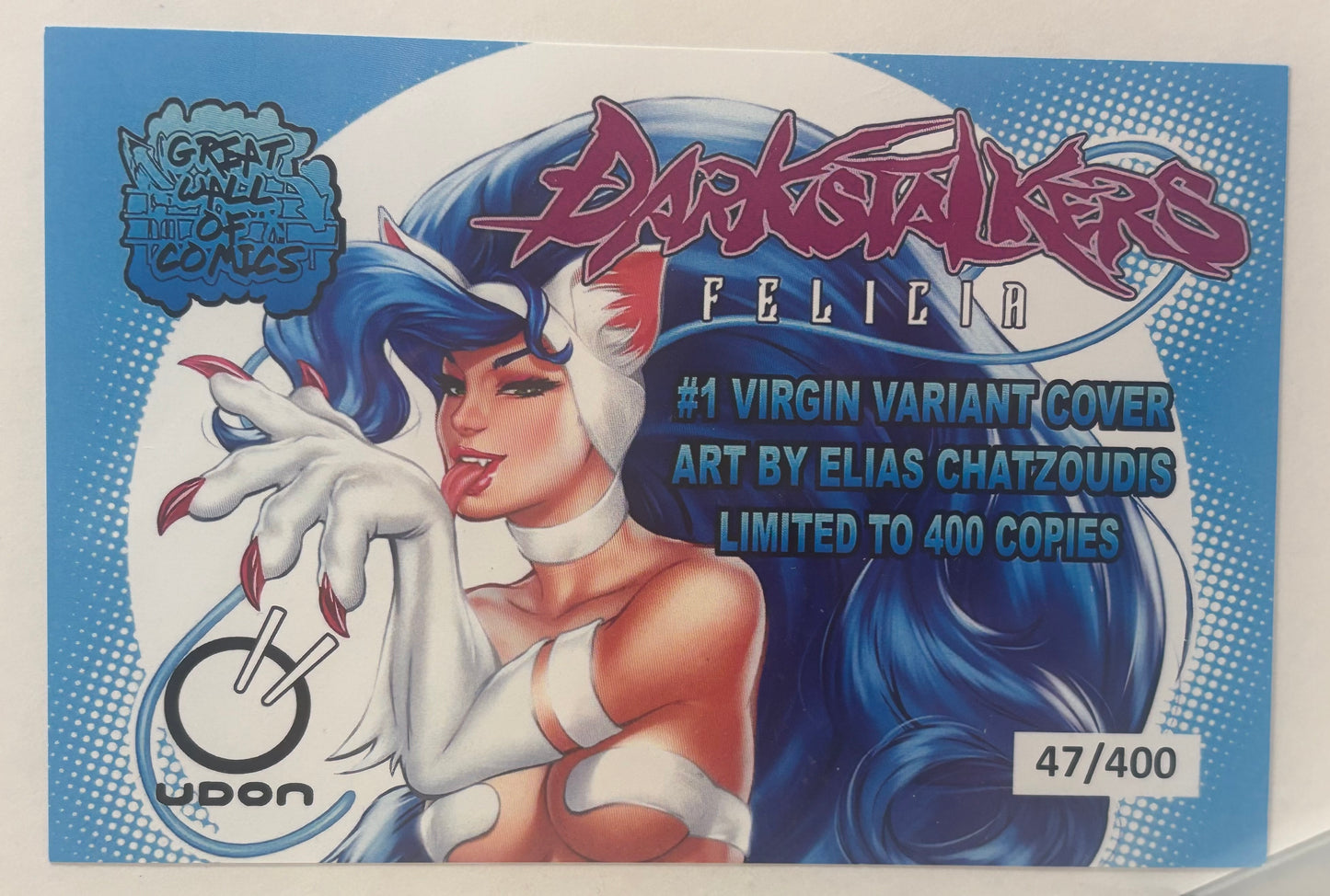 Darkstalkers: Felicia #1 Elias Chatzoudis Blue Variant NM Ltd 400 W/COA NM