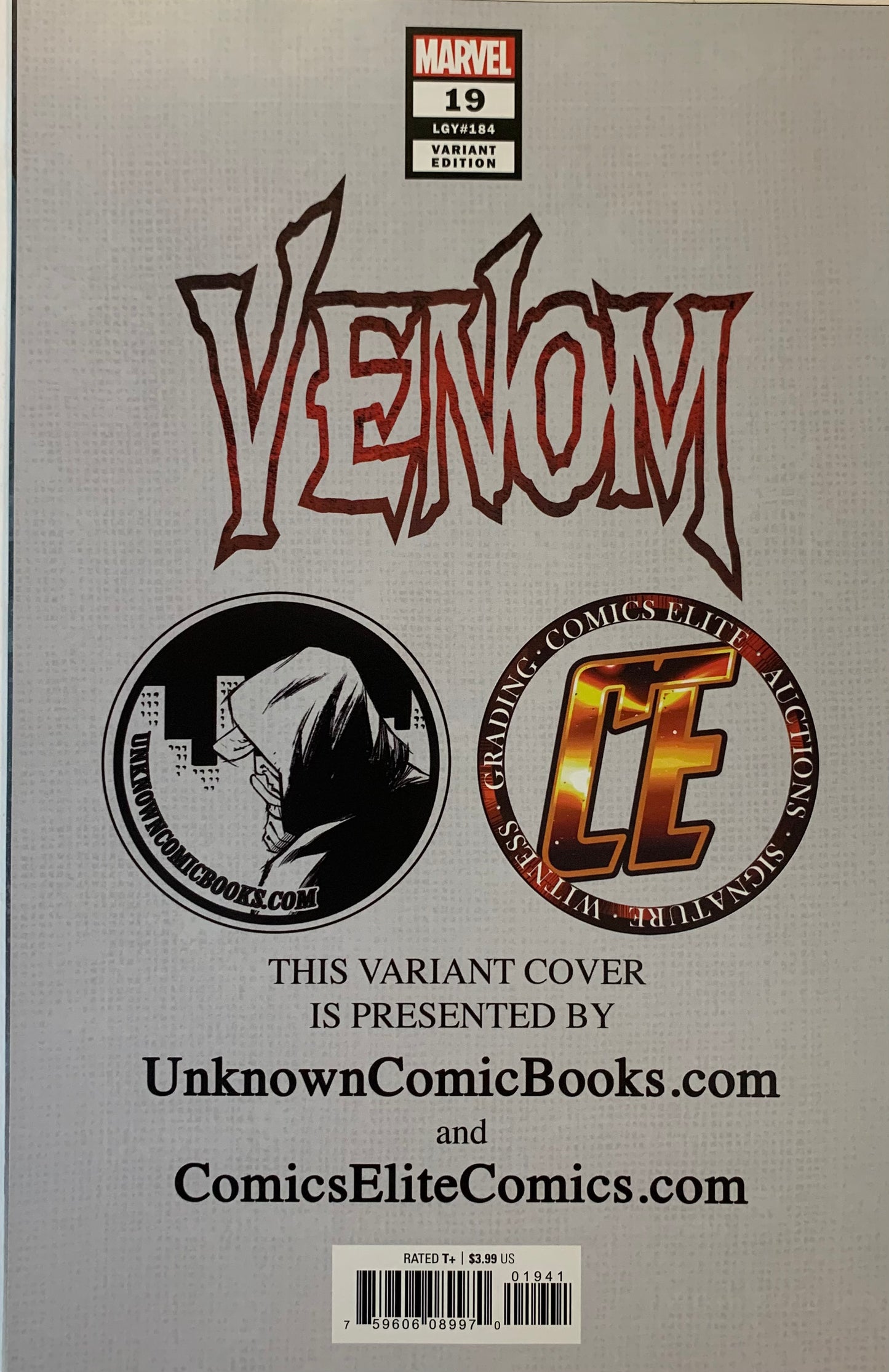 Venom Volume 4 #19 Dec 2019 Jee-Hyung Lee Mary Jane Virgin Variant VF (pre-owned)