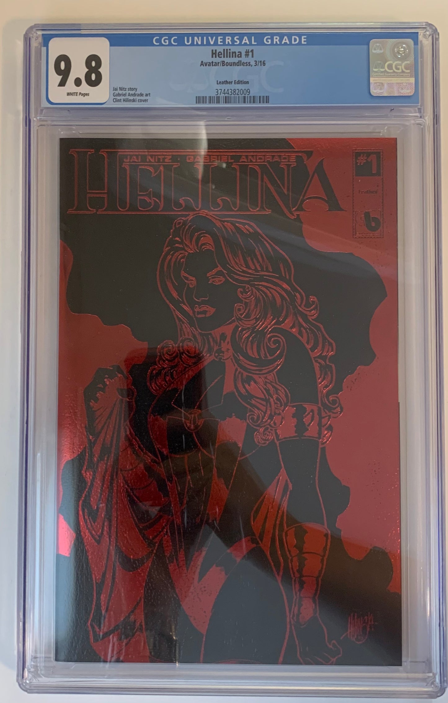 Hellina #1 Leather Edition Avatar/Boundless CGC 9.8 (pre-owned)