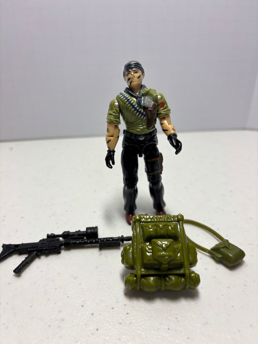 1987 GI Joe Tunnel Rat V1 w/ backpack, weapon and satchel