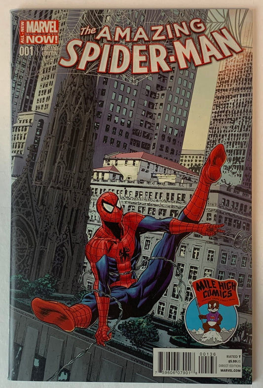 2014 Amazing Spider-Man #1 Mile High Comics Exclusive Rated T VF / NM